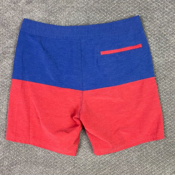 Fair Harbor Nautilus Board Shorts Men's 34 Blue Red Swim Trunks Shorts - Picture 5 of 13